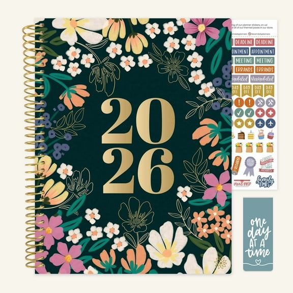 bloom daily planners 2026 Planner, 8.5" x 11", Weekly & Monthly Dated Agenda Organizer with Stickers, Blooming Wildly