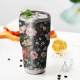 thumbnail image 3 of 30oz Pioneer Flower Floral Print Pattern Tumblers Stainless Steel Tumbler with Lid and Straw,Vacuum Insulated Double Wall Travel Tumbler Cups Mug with Cleaning Brush for Coffee,Tea, 3 of 7