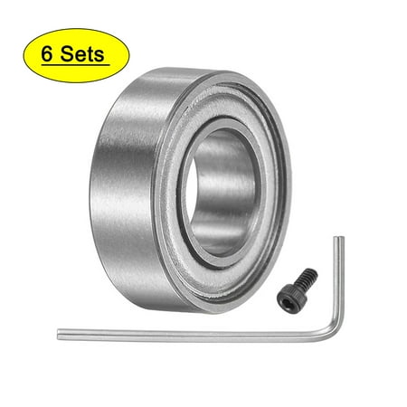 

Uxcell 3/16 I.D. 3/8 OD 1/8 Thick Bearing Accessory Kit Bearings for Router Bit (#5-40 x 1/4 Screws) 6 Pack