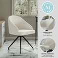 thumbnail image 4 of Martha Stewart Sora Upholstered Stationary Office Chair in White/Oil Rubbed Bronze, 4 of 14