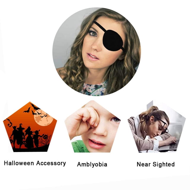 Eye Patches 2 Pack Adjustable Amblyopia Lazy Eye Patches, Black
