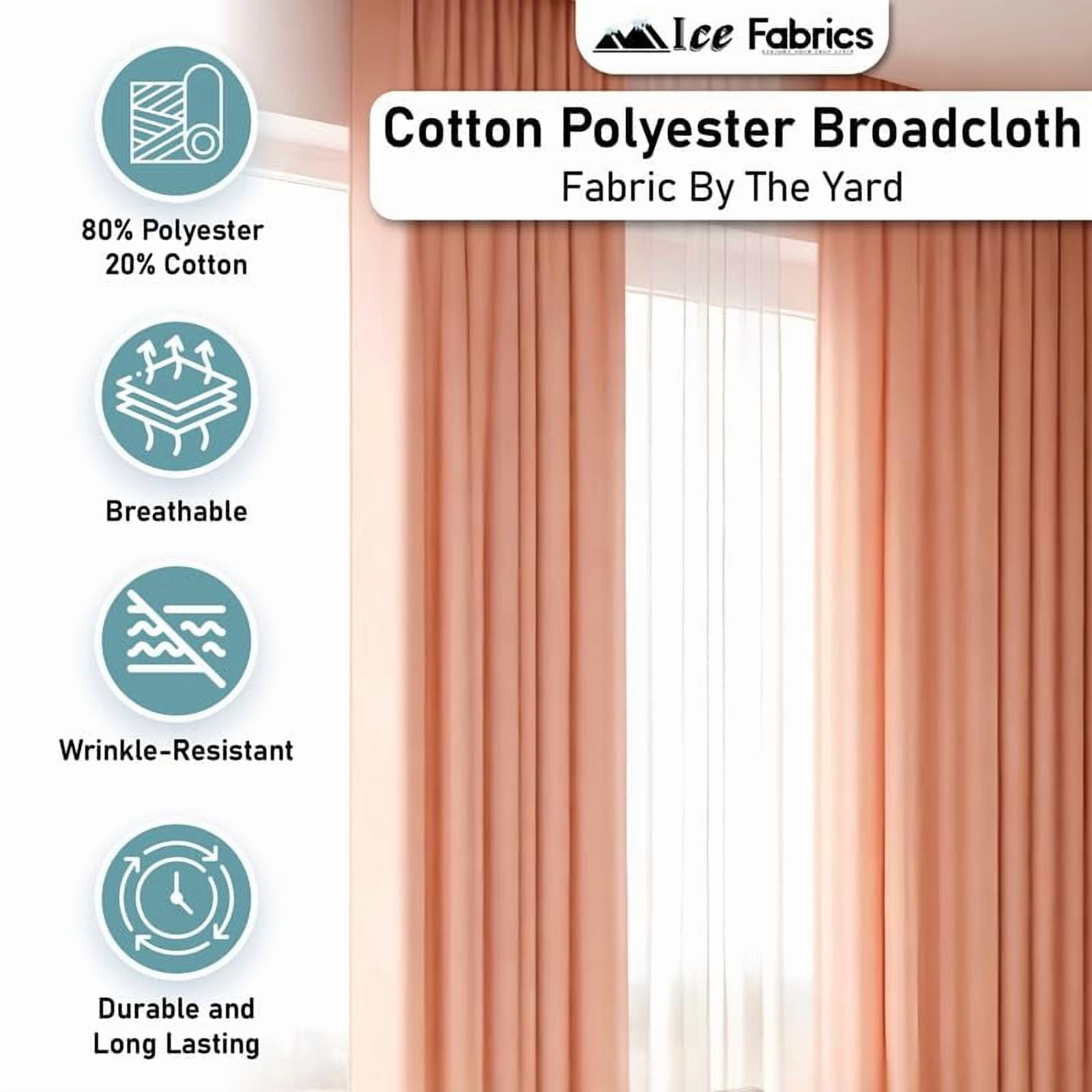 Ice Fabrics Cotton Polyester Broadcloth Fabric by The Yard - 60" Wide Soft & Breathable Broadcloth Fabric for Sewing - Perfect for Apparel, Bedding, Curtains and More - Dark Taupe - 15 Yards