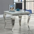 thumbnail image 5 of Furniture of America Alang Glam Glass Top End Table in White and Silver, 5 of 5