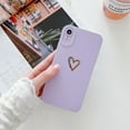 thumbnail image 3 of Compatible with iPhone XR Case for Women Girl,Cute Plated Love Heart with Full Camera Lens Protection Case Soft Silicone TPU Anti-Scratch Protective Cover for iPhone XR 6.1＂-Purple, 3 of 9
