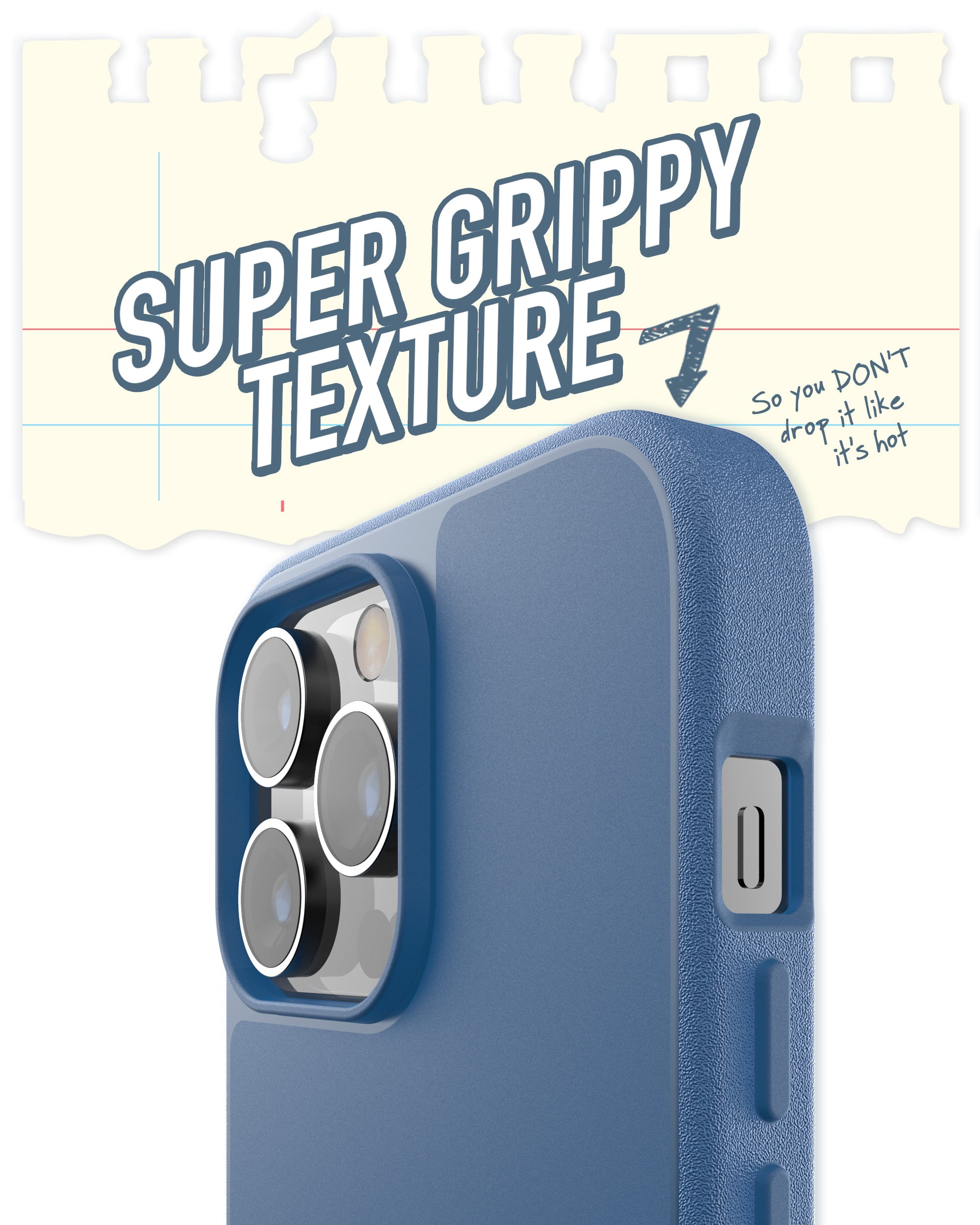 Smartish iPhone 14 Pro Max Slim Case - Gripmunk Compatible with MagSafe [Lightweight + Protective] Thin Grip Cover with Microfiber Lining - Blues on the Green