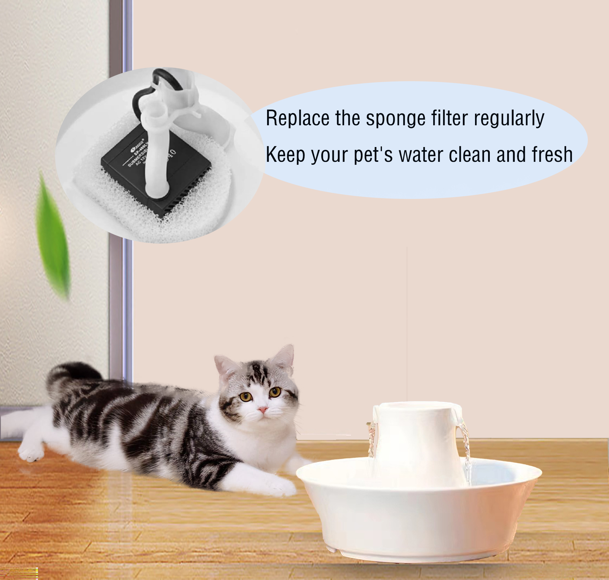 Delapan 24 Cat Water Fountain Replacement Foam Filters for Drinkwell Stainless Steel 360 Pet Fountain Filter