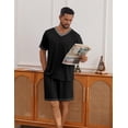 thumbnail image 5 of Ekouaer Men's Pajama Sets Shorts Short Sleeve Pj Sets Loungewear Lightweight Lounge Sets with Pockets, 5 of 6