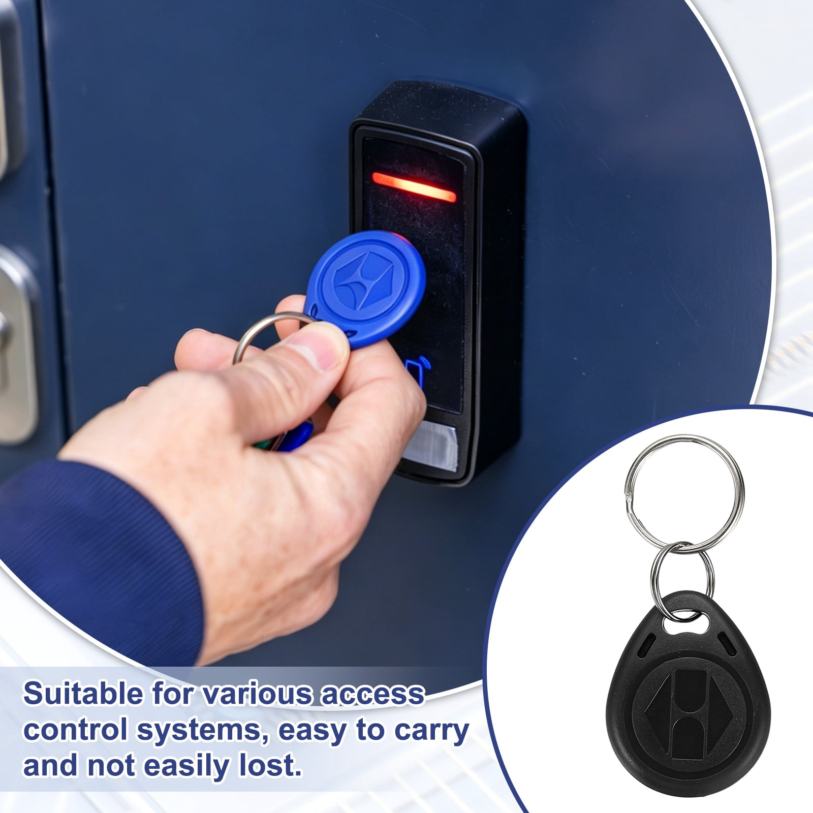 Uxcell 125kHz T5577 RFID Key Fob Tag, (Black) (30pcs), Writable Rewritable Smart Key Fobs Tags Blank Clone IC Card Key Classic 1K, Suit for - Entry Access Control Systems