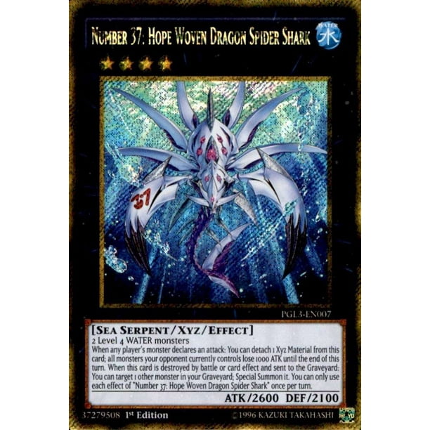 Yu Gi Oh Number 37 Hope Woven Dragon Spider Shark Pgl3 En007 Premium Gold Infinite Gold 1st Edition Gold Secret Rareyou Will Receive The 1st Edition Version By Yugioh Walmart Com