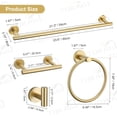 thumbnail image 6 of 8-Pieces Bathroom Hardware Set Brushed Gold SUS304 Stainless Steel Bath Towel Bar Set 23.6 Inch Round Bathroom Accessories Kit Wall Mounted, 6 of 8