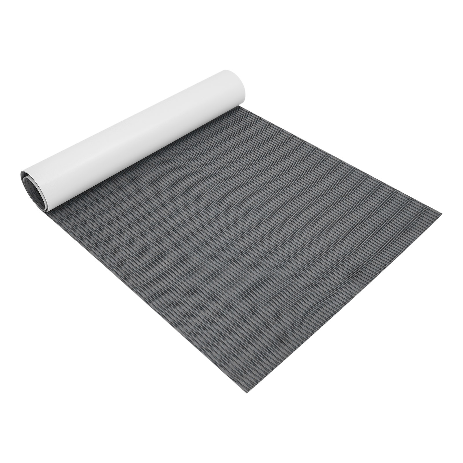 ToppiJoy EVA Foam Boat Deck Mat with Drainage Grooves, UV, Anti-Slip Mat Non-Slip Self-Adhesive Boat Flooring Mat for Yachts, Kayaks, Fishing Boats 7.87*3.87ft Dark Grey