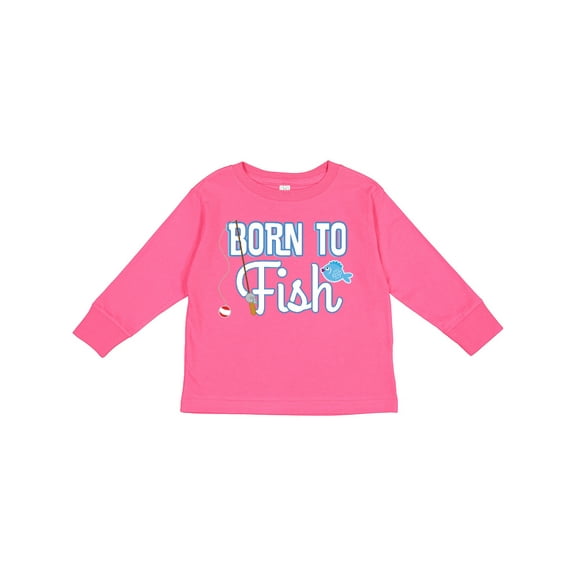 Inktastic Born to Fish Go Fishing Boys or Girls Long Sleeve Toddler T-Shirt