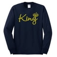 thumbnail image 2 of Wild Bobby, King Gold Script, Pop Culture, Men Long Sleeve Shirt, Navy, Small, 2 of 4