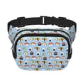 thumbnail image 1 of Fotbe Kawaii Sushi (2) Cangurera Cuadrada con Estampado de Doble Capa, Bolsa de Cintura Ajustable Mini para Hombres y Mujeres, 1 of 9