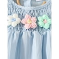 thumbnail image 6 of Amidoa Girls Summer 2 Piece Outfits Kids Ruffle Sleeve Short Sleeve and Shorts Casual Clothing Sets Blue Size 12, 6 of 7