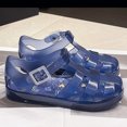 thumbnail image 4 of CYRBOKO Little Girls Jelly Sandals 2025, Soft Soled Beach Closed Toe Beach Flat Shoes Blue Size 11(Little Kids), 4 of 6