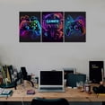 thumbnail image 2 of Hieng Gamer Canvas Wall Art for Living Room Game Controller Picture Wall Decor Gaming Gifts Bathroom Office Wall Art Gamepad Artwork Posters Green Wall Painting, 2 of 6