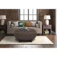thumbnail image 2 of Gallerie Decor Bora Bora Round Transitional Rattan Coffee Table in Walnut, 2 of 4