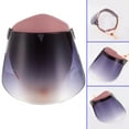 thumbnail image 2 of Pink Protective Cap with Transparent Face Cover for Outdoor Activities Riding Fence Sun Protection Breathable Nylon PC, 2 of 9