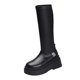 thumbnail image 4 of Botas hasta la con para mujer, color negro, para exteriores, primavera, otoño, año nuevo 37 Yinane Botas de plataforma para mujer, 4 of 8