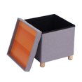 thumbnail image 4 of Taburete de silla de almacenamiento MDF y tejido Caja de almacenamiento plegable Asiento cuadrado Reposapiés de silla Reposapiés de silla y cubo de asiento Perfecto para uso Anggrek Otros, 4 of 8
