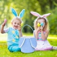 thumbnail image 6 of Easter Bunny Basket Bags with Rabbit Ears, Cute Easter Buckets for Egg Hunts, Candy Storage, and Decorations, Reusable Tote for Kids & Adults, 6 of 6