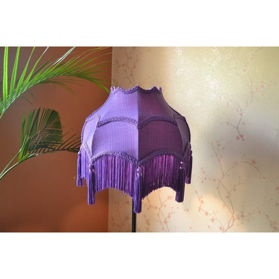 BespokeByNikita Linen Purple Scallop Lampshade