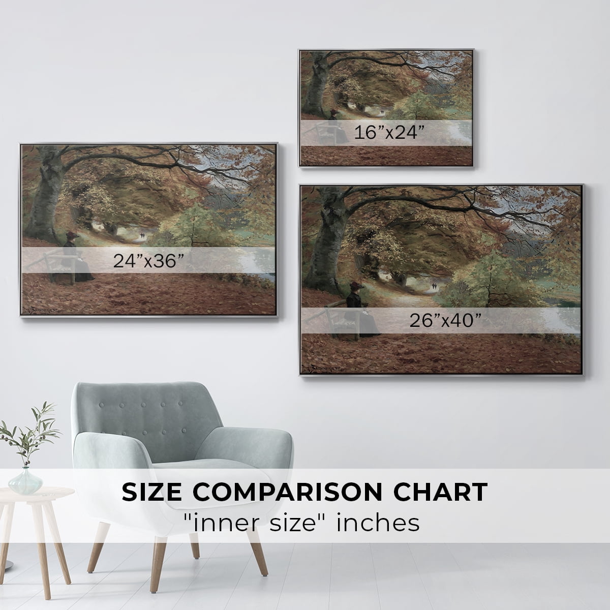 Vintage Landscape-CCCXXII By Wexford Home Framed in Silver Wood Gallery Wrapped Canvas 25 in. x 37 in.