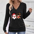 thumbnail image 3 of qucoqpe Women's Christmas Print Pullover, Long Sleeve Shirts for Women Casual Festive Holiday Tops, 3 of 9