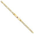 thumbnail image 2 of 14K Yellow Gold bracelet Medical Figaro Alert Red 7 in 6.5 mm 5.5, 2 of 3