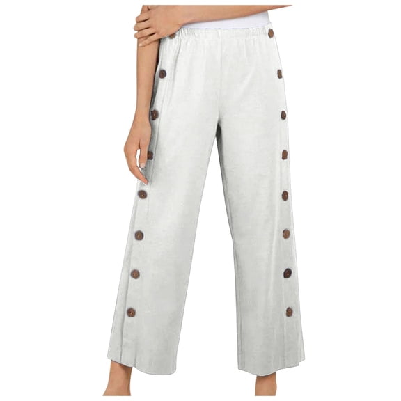 Women's Wide Leg Casual Pants Loose Comfortable Breathable Summer Spring Mid Waist Straight Leg Trousers Stylish Versatile Outfit