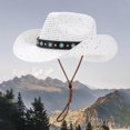 thumbnail image 2 of LRen Women Tea Party Hats Fashionable Summer Sun Hat with Adjustable Brim and Secure Tie for Casual Outdoor Holiday Wear White, 2 of 4