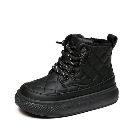 

Winter Warm Boots for Boys Girls Zipper Closure Non Slip Water Resistant Martin Boots Cute for Toddler Little Kid