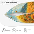thumbnail image 5 of Fotbe Clear Sky Sunflower Pattern Velvet Decorative Throw Pillow Covers with Elegant Piping, Soft Plush Cushion Cover for Sofa, Bed, Car, Office-20"x20", 5 of 8