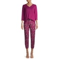 Hanes Women's Henley and Joggers Pajama Set