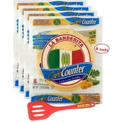 La Banderita Carb Counter Queso & Jalapeo | 5.5" Flour Tortillas |Keto Friendly |Low Carb | 7.9 oz.| 8 Count Pack of 4 with ValorServe Mini Kitchen Utensil - (32 Tortillas)