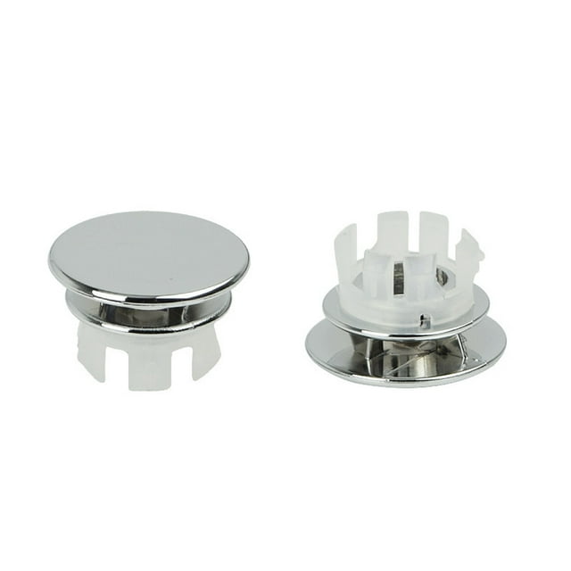 Vacemry 10Pcs Sink Overflow Cover,Bathroom Basin Spare Trim Replacement, Assorted Sizes Fit Standard Ceramic Sinks, Easy Click Installation, Durable ABS Plastic, Chrome Plated Finish