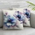 thumbnail image 3 of BCIIG  Watercolor Flower Throw Pillow Cushion Cover, Flora Drawing Soft Spring Colors Retro Style Floral Art, Decorative Square Accent Pillow Case,  White Purple Blue, 3 of 5