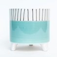 thumbnail image 1 of A Footed Aqua With Black And White Striped Rim Planter, 1 of 1
