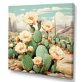 thumbnail image 2 of Designart "Coral Green Cactus Desert Blooms Painting IV" Floral Wall Decor, 2 of 5