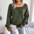 thumbnail image 5 of Square Neck Button Fried Dough Twist Knitting Sweater, 5 of 7