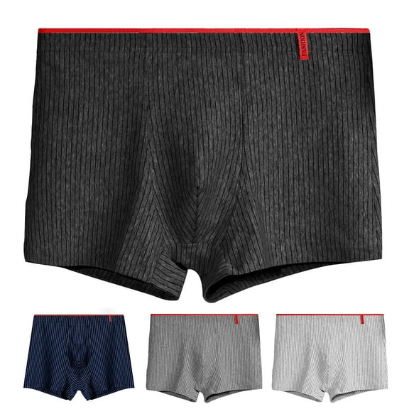 rygai Men Panties Striped U Convex Mid Rise Stretch Close Tit Sexy Moisture Absorption Underpants Underwear Shorts Men Clothes,Light Grey,5XL
