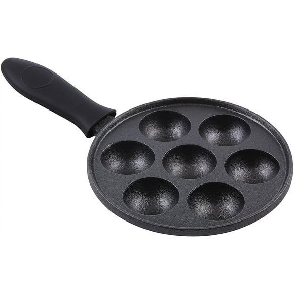 Cast Iron Aebleskiver Pan for Danish Stuffed Pancake Balls by (Black)