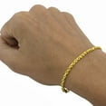 thumbnail image 2 of 14k Yellow Gold Finish Womens 2mm Diamond Cut Rope Chain Bracelet w Lobster Clasp- 7", 2 of 4