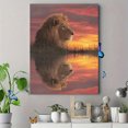 thumbnail image 4 of Lion Sunset Reflection Canvas Wall Art 15.75x11.81 Inches, 4 of 8