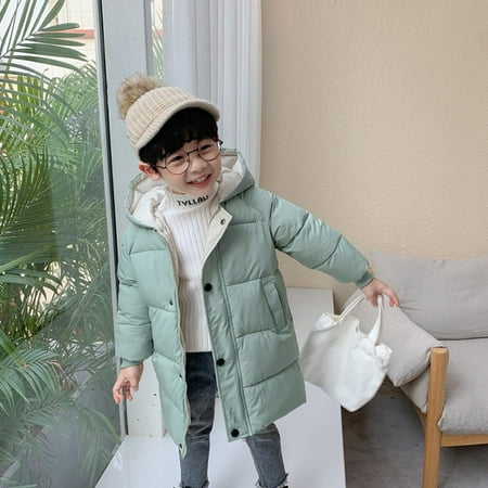 

Cathalem Toddler Jacket Toddler Baby Kids Girls Sweater Coat Winter Thick Warm Button Hooded Windproof Winter Pants for Girls Coat Green 7-8 Years