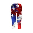 thumbnail image 4 of qelini Patriotic Legging like Us Flag for Women Plus Size Capris Elastic Waist Print Ankle Pants Workout Tights, 4 of 5