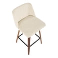 thumbnail image 6 of LumiSource Walnut Wood, Cream Fabric, Black Metal Toriano Counter Stool - Set of 2, 6 of 11