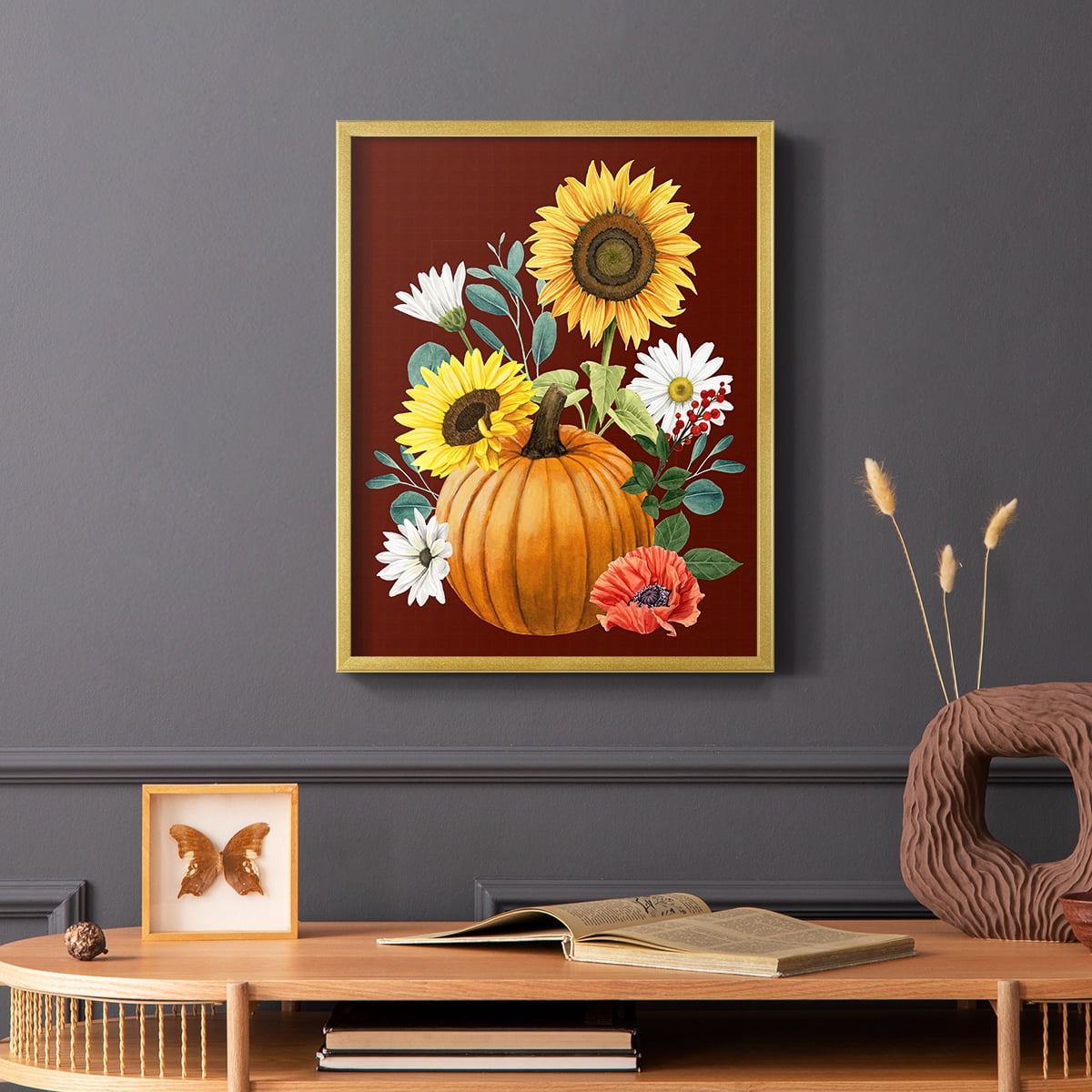 Beautiful Fall I Framed Print in Gold Solid Wood Framed Print No Nail Hanging