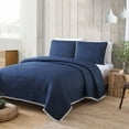thumbnail image 3 of American Home Fashion Estate Collection Costa Brava Pom-pom 3-piece Quilt Set Navy King 3 Piece, 3 of 3